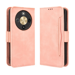 Etui z klapką do Honor Magic 8 Lite, Card Slot, różowe