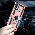 Etui pancerne do Motorola Moto E20/E30/E40, Nox Case Ring, różowe rose gold