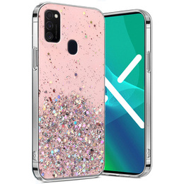 Etui do Samsung Galaxy M21, Glittery, różowe