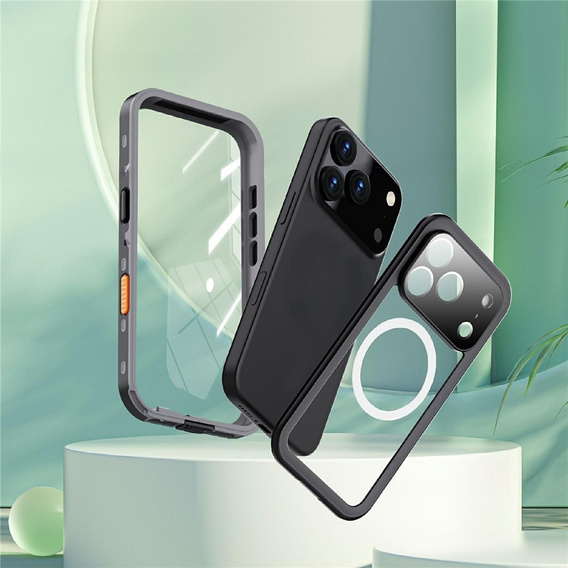 Etui Wodoodporne IP68 do iPhone 17 Pro, SHELLBOX MagSafe, czarne