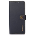 Skórzane Etui KHAZNEH RFID do Xiaomi Poco F6 Pro, Litchi Texture, niebieskie