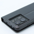 Zestaw Etui z klapką do Xiaomi 13T / 13T Pro, Crazy Horse Wallet, czarne + Szkło