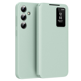 Etui z klapką do Samsung Galaxy S24 FE, Smart View Wallet, zielone