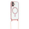 Etui do iPhone 17, Electro MagSafe, różowe + Smycz
