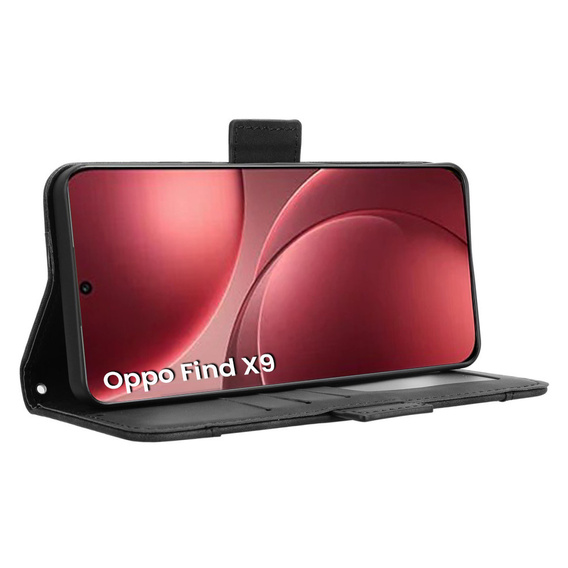 Etui z klapką do Oppo Find X9, Card Slot, czarne