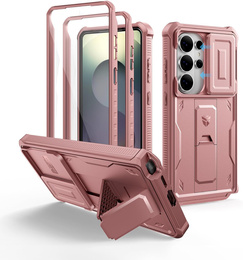 Etui pancerne do Samsung Galaxy S26 Ultra, Dexnor Full Body (Two Frames), różowe