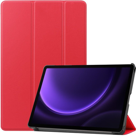 Etui do Samsung Galaxy Tab S9 FE / S10 FE, Tri-fold, z miejscem na rysik, czerwone