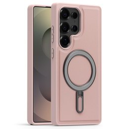Etui do Samsung Galaxy S25 Ultra, kompatybilne z MagSafe, z podstawką – różowe
