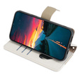 Etui z klapką do Samsung Galaxy M15 5G, Wallet Zipper Pocket, z lusterkiem, białe