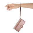 Etui z klapką do Oppo Reno 13F 5G, Wallet Zipper Pocket, różowe