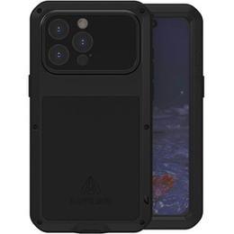 Etui Love Mei do iPhone 15 Pro Max, pancerne ze szkłem, czarne