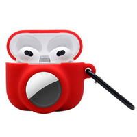 Etui Silicone na Słuchawki Apple AirPods 3, z miejscem na AirTag, Red