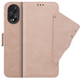 Etui z klapką do Oppo A58 4G, Card Slot, różowe