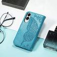 Etui z klapką do Samsung Galaxy S25 Edge, Motyl, niebieskie