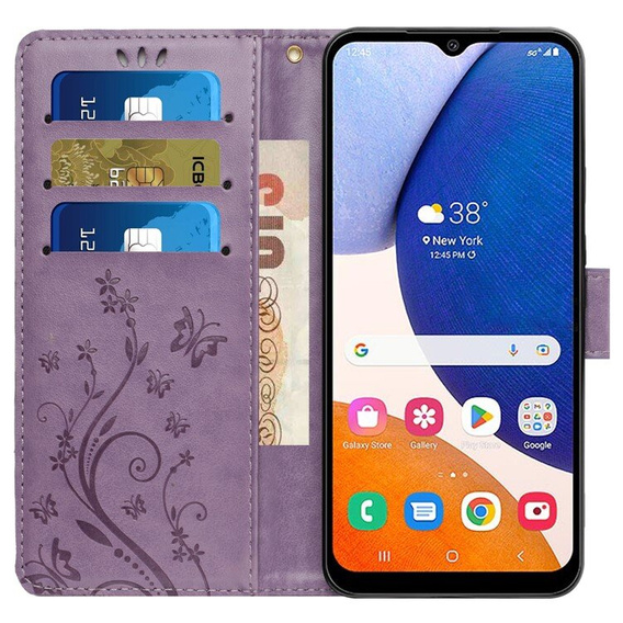 Etui z klapką do Samsung Galaxy A55 5G, Butterfly, fioletowe