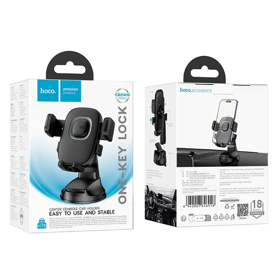 Uchwyt na telefon do samochodu uniwersalny Hoco H76 do deski - czarny