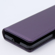 Etui do Samsung Galaxy Z Fold 5 5G, ERBORD Glossy Litchi, portfel z klapką, fioletowe