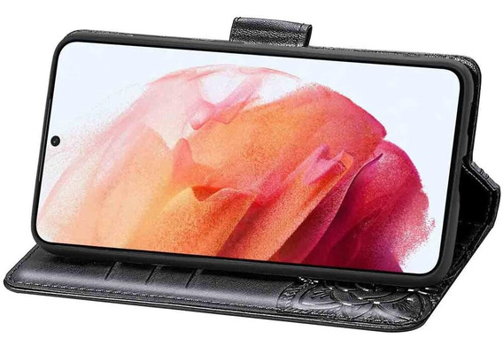 Etui z klapką do Motorola Moto E14, Butterfly, czarne