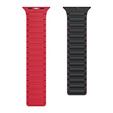Pasek Silikonowy do Apple Watch 1/2/3/4/5/6/7/8/9/10/11/SE Ultra 1/2/3 42/44/45/46/49mm, Czarny/Czerwony