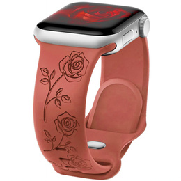 Pasek Silikonowy do Apple Watch 1/2/3/4/5/6/7/8/9/10/11/SE Ultra 1/2/3 42/44/45/46/49mm, Rose, Czerwony
