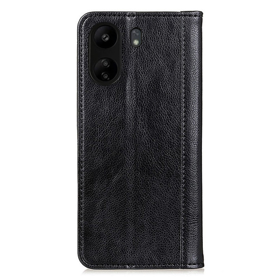 Etui do Xiaomi Redmi 13C / Poco C65, Wallet Litchi Leather, czarne