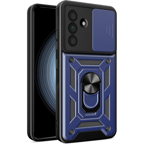 Etui pancerne do Samsung Galaxy A56, CamShield Slide, niebieskie + Szkło Hartowane 9H