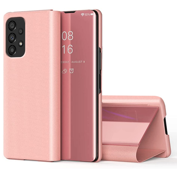 Etui do Samsung Galaxy A53 5G, Clear View, różowe rose gold