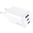 Forever Ładowarka Sieciowa 65W GaN 2x USB-C 1x USB-A, biała