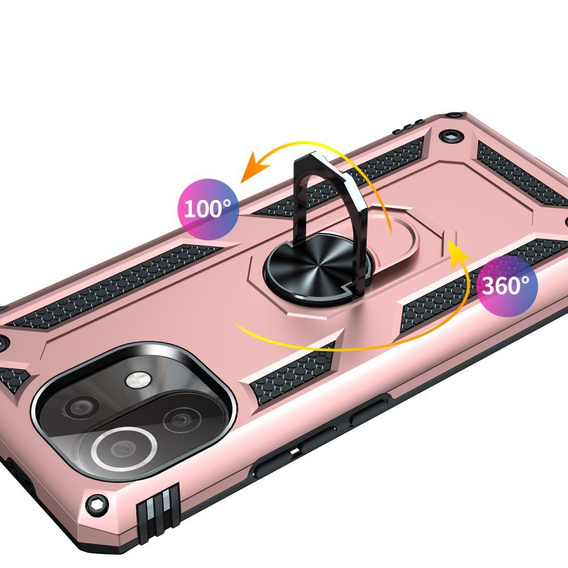 Etui pancerne do Xiaomi Mi 11 Lite / Mi 11 Lite 5G / 11 Lite 5G NE, Nox Case Ring, różowe rose gold