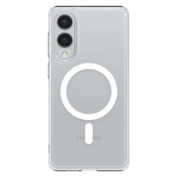 Etui z MagSafe Spigen do Samsung Galaxy S25 Edge, Ultra Hybrid, przezroczyste / białe + Szkło Hartowane 9H