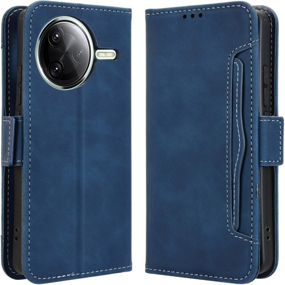 Etui z klapką do Xiaomi Poco F7 Pro, Card Slot, granatowe