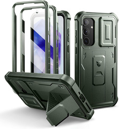 Etui pancerne do Samsung Galaxy A55, Dexnor Full Body (Two Frames), zielone