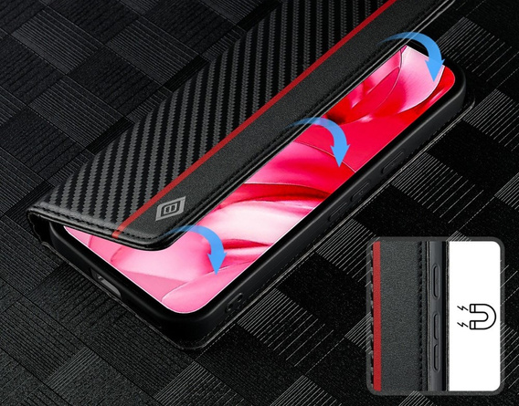 LC.IMEEKE Etui do Google Pixel 9a – z funkcją podstawki i kieszenią na karty - czarne