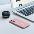 Etui do Samsung Galaxy A17 5G, do MagSafe, silikonowe, różowe