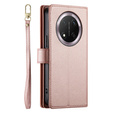 Etui z klapką do Honor Magic 7 Lite, Wallet Zipper Pocket, różowe