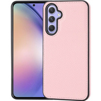 Etui skórzane do Samsung Galaxy A54, Obudowa Lychee leather Case, różowe