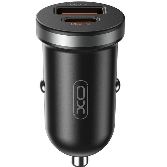 XO Ładowarka Samochodowa CC56 PD 30W QC 1x USB 1x USB-C - Czarna