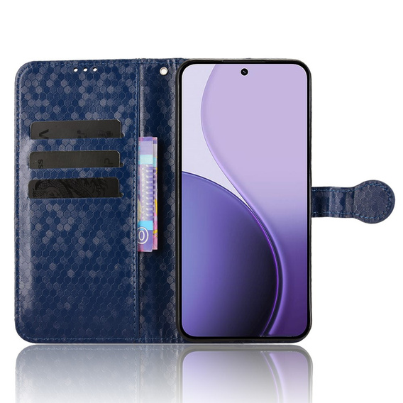 Etui z klapką do Oppo Reno 14, Wallet Rhombus, niebieskie