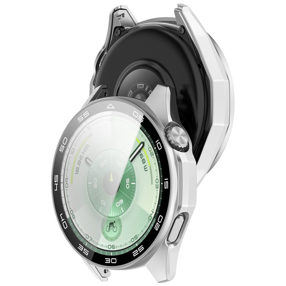 2w1 Etui + Szkło Hartowane do Huawei Watch GT 6 46mm, Srebrne
