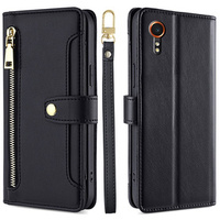 Etui z klapką do Samsung Galaxy Xcover 7, Wallet Zipper Pocket, czarne