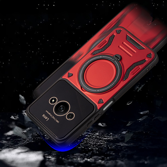 Etui pancerne do Xiaomi Redmi A3, Magnetic Ring, czerwone