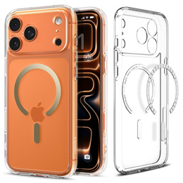 Etui Spigen do iPhone 17 Pro, Ultra Hybrid MagSafe, Clear / Gold