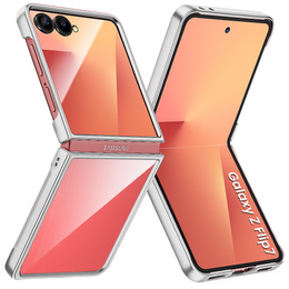 Etui do Samsung Galaxy Z Flip7, z błyszczącym wykończeniem - srebrne