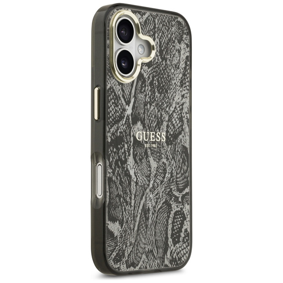Etui GUESS do iPhone 17, Python Pattern MagSafe, czarne