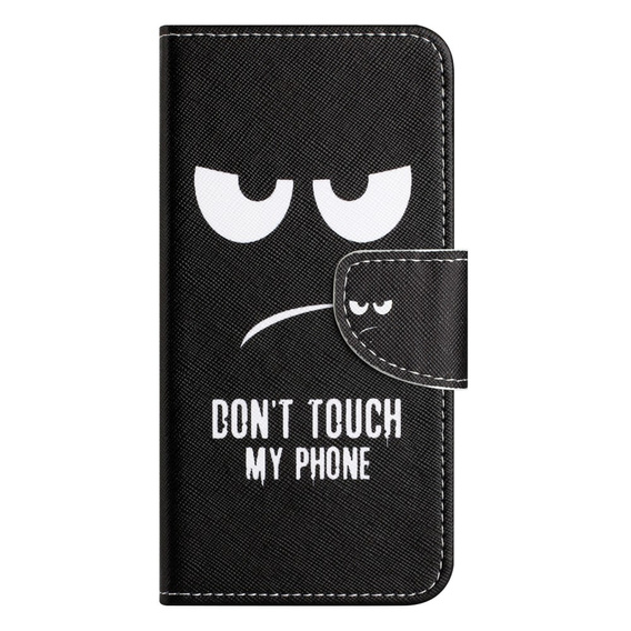 Etui z klapką do Samsung Galaxy M15 5G, Wallet, Don't Touch My Phone czarne