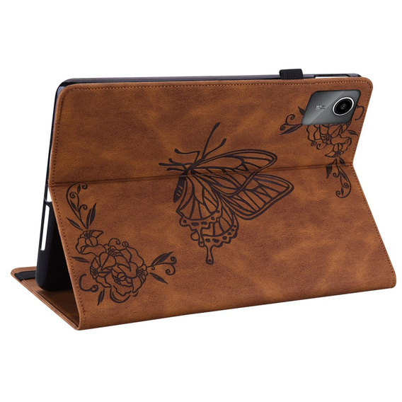 Etui do Lenovo Tab M11, Butterfly, brązowe