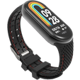 Pasek Silikonowy do Xiaomi Smart Band 10 / 9 / 8, Czarny / Czerwony
