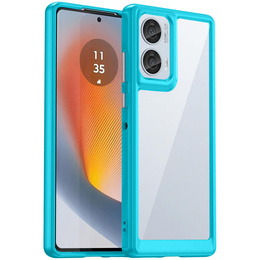 Etui do Motorola Edge 50 Fusion 5G, Fusion Hybrid, przezroczyste / niebieskie