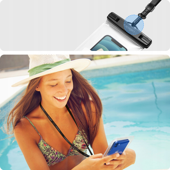 Wodoszczelne etui Spigen A601 Universal Waterproof Case 1-Pack, przezroczyste