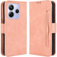Etui z klapką do Xiaomi Redmi Note 14 4G, Card Slot, różowe